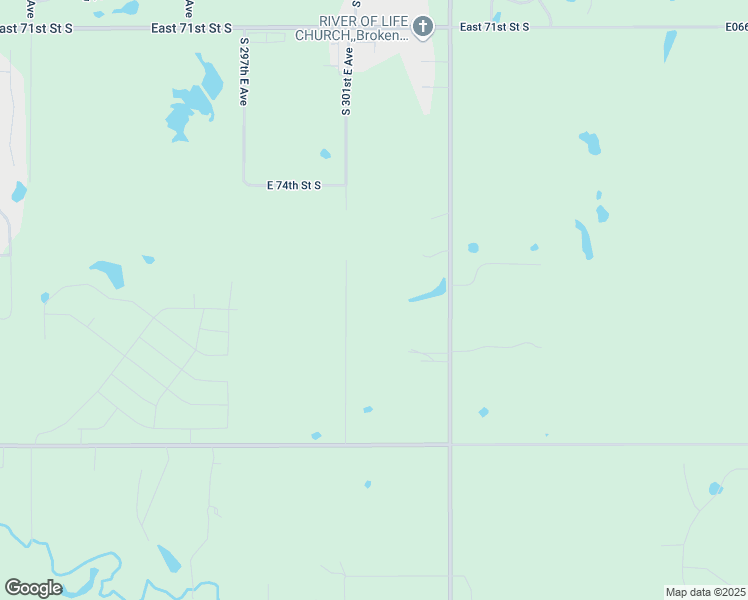 map of restaurants, bars, coffee shops, grocery stores, and more near 7675 South 301st East Avenue in Broken Arrow