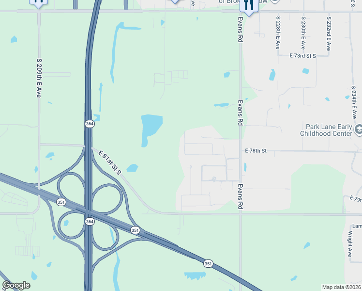 map of restaurants, bars, coffee shops, grocery stores, and more near 212 South 47th Street in Broken Arrow