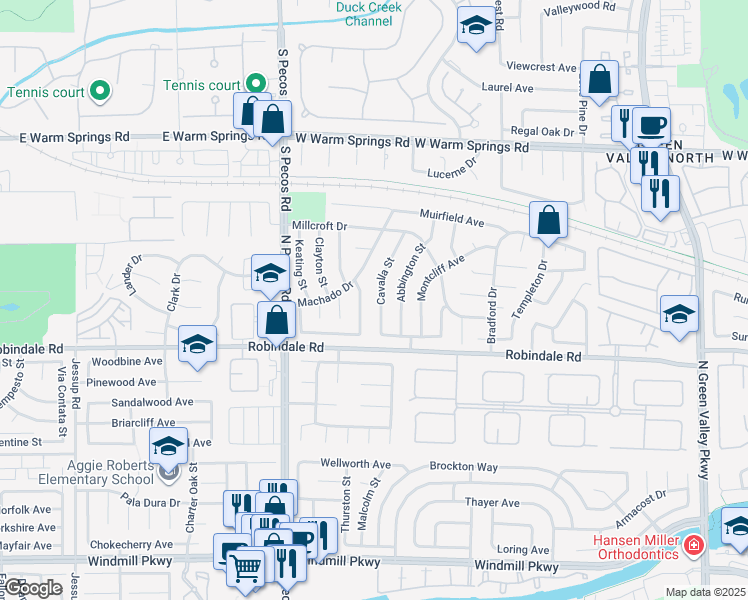 map of restaurants, bars, coffee shops, grocery stores, and more near 317 Cavalla Street in Henderson