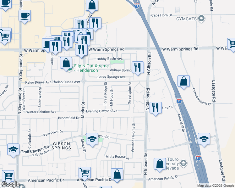map of restaurants, bars, coffee shops, grocery stores, and more near 1151 Sierra Laurel Court in Henderson