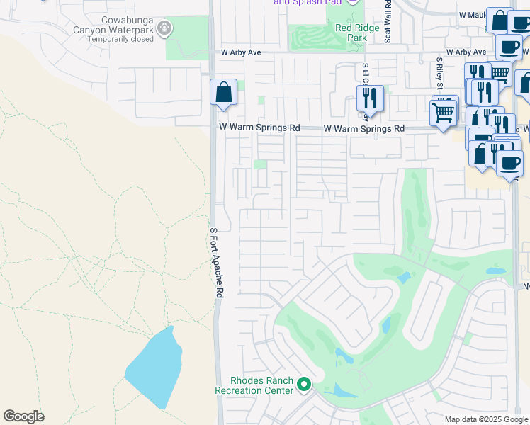 map of restaurants, bars, coffee shops, grocery stores, and more near 123 Corey Creek Court in Las Vegas