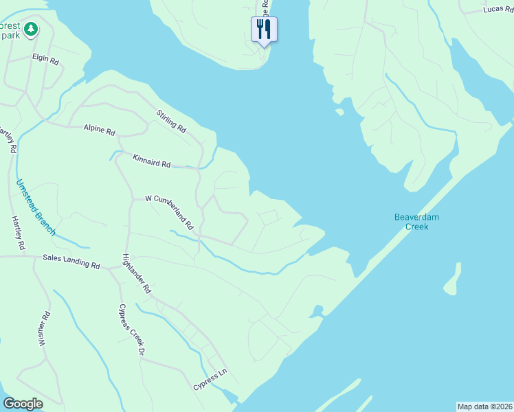 map of restaurants, bars, coffee shops, grocery stores, and more near 190 Beaverdam Cabin Road in Camden