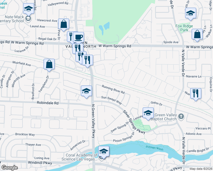 map of restaurants, bars, coffee shops, grocery stores, and more near 274 Table Rock in Henderson