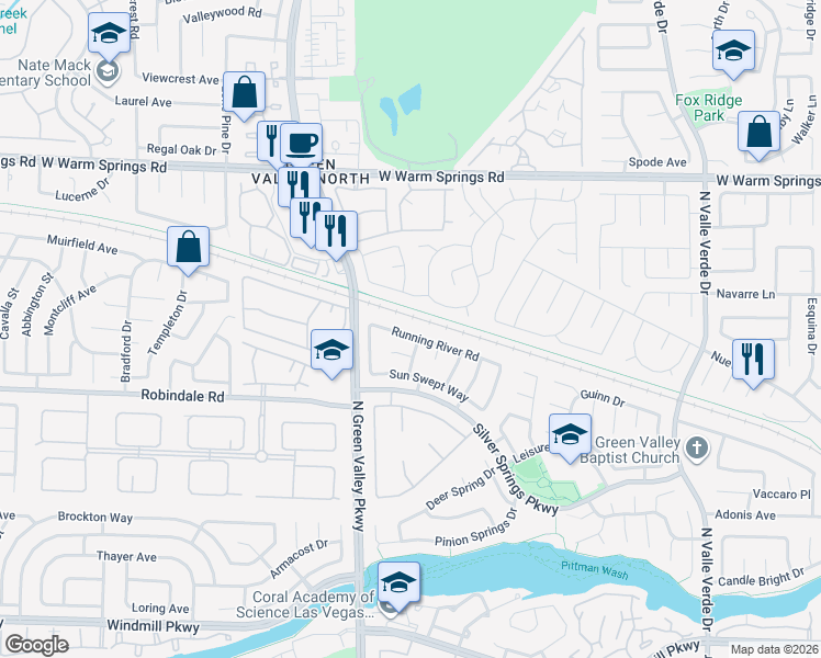 map of restaurants, bars, coffee shops, grocery stores, and more near 274 Table Rock in Henderson