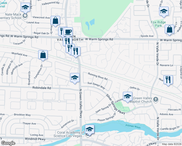 map of restaurants, bars, coffee shops, grocery stores, and more near 274 Table Rock in Henderson