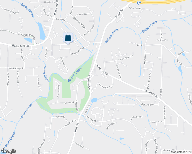 map of restaurants, bars, coffee shops, grocery stores, and more near 1889 Salem Bluff Drive in Winston-Salem