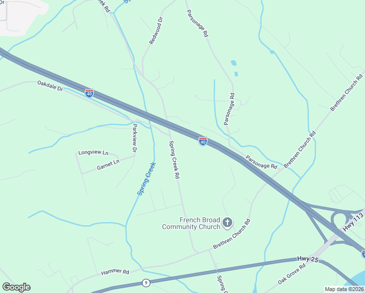 map of restaurants, bars, coffee shops, grocery stores, and more near 1208 Spring Creek Road in Dandridge