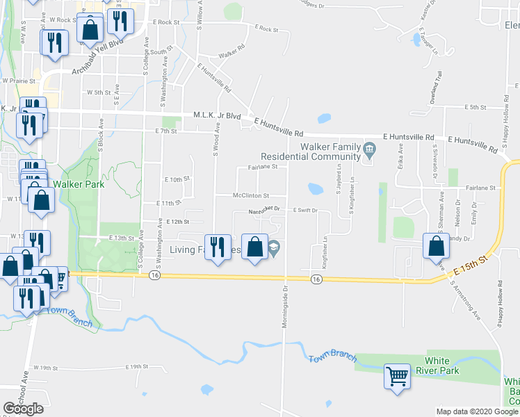 map of restaurants, bars, coffee shops, grocery stores, and more near 630 Nantucket Drive in Fayetteville