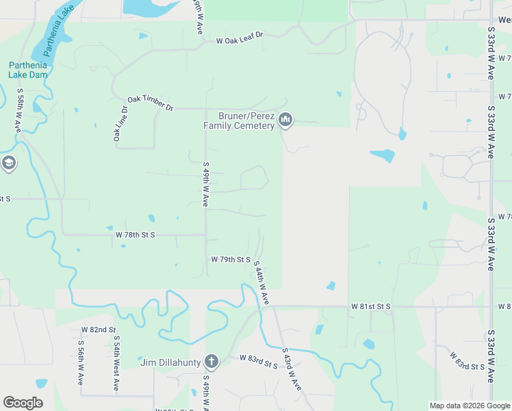 map of restaurants, bars, coffee shops, grocery stores, and more near 7767 South 49th West Avenue in Tulsa