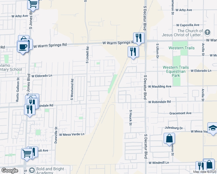 map of restaurants, bars, coffee shops, grocery stores, and more near 5283 Railroad River Avenue in Las Vegas