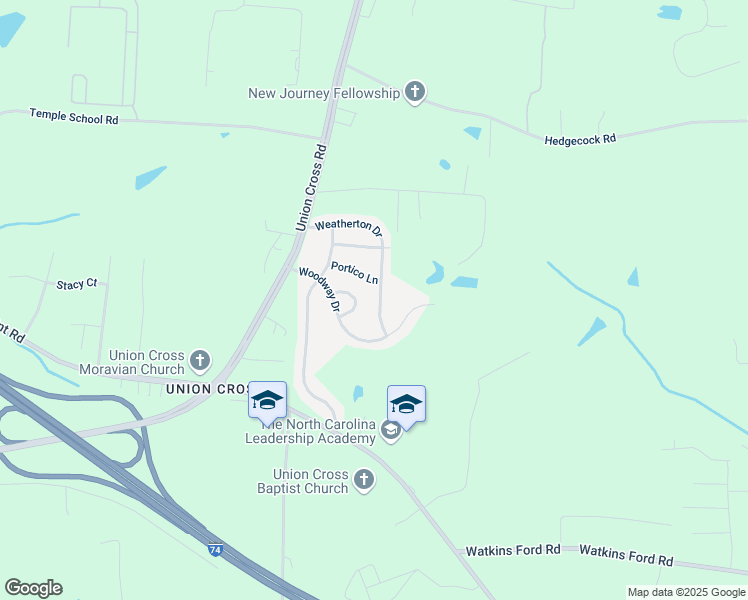 map of restaurants, bars, coffee shops, grocery stores, and more near 4470 Weatherton Drive in Kernersville