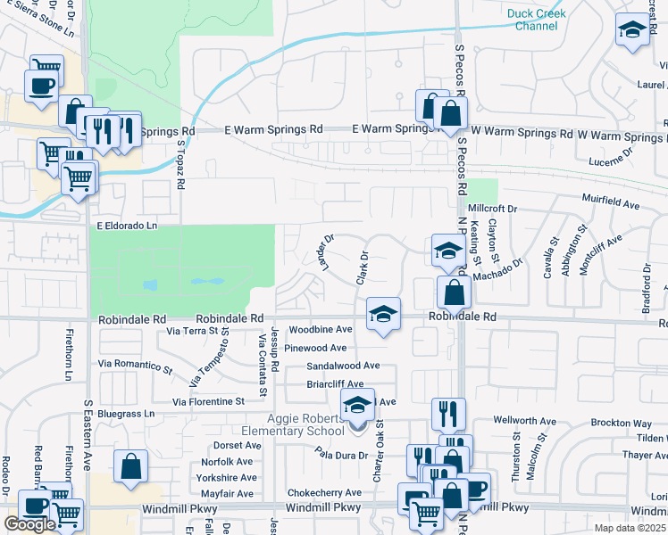 map of restaurants, bars, coffee shops, grocery stores, and more near 326 Point Purdue Court in Henderson