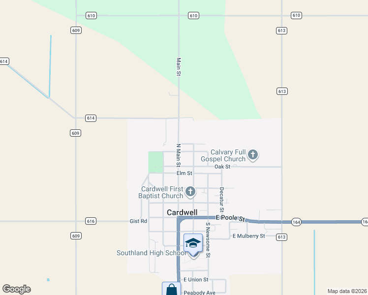 map of restaurants, bars, coffee shops, grocery stores, and more near 114 Hicks Street in Cardwell