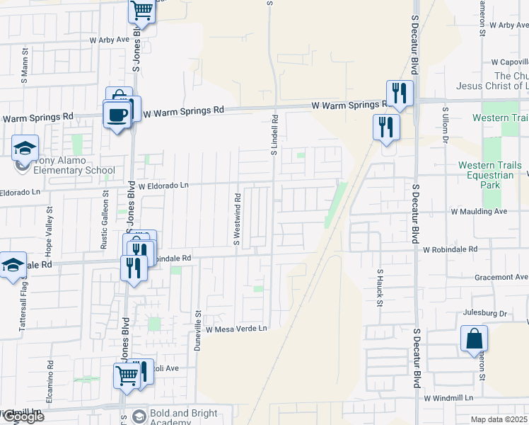 map of restaurants, bars, coffee shops, grocery stores, and more near 7585 Aspen Color Street in Las Vegas