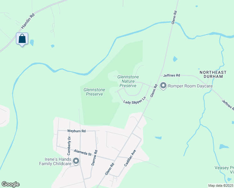 map of restaurants, bars, coffee shops, grocery stores, and more near 4004 Lady Slipper Lane in Durham