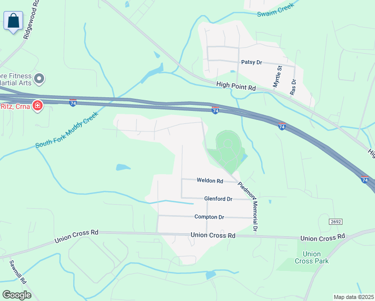 map of restaurants, bars, coffee shops, grocery stores, and more near 3501 Maxton Trail in Winston-Salem