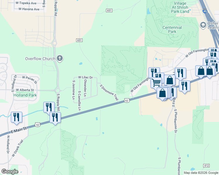 map of restaurants, bars, coffee shops, grocery stores, and more near 3570 Martin Luther King Junior Boulevard in Fayetteville