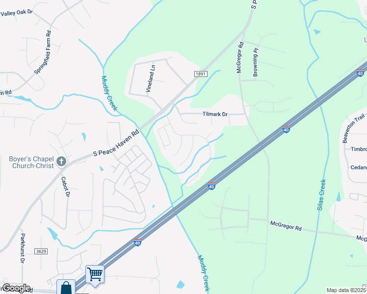 map of restaurants, bars, coffee shops, grocery stores, and more near 133 Sparks Court in Winston-Salem
