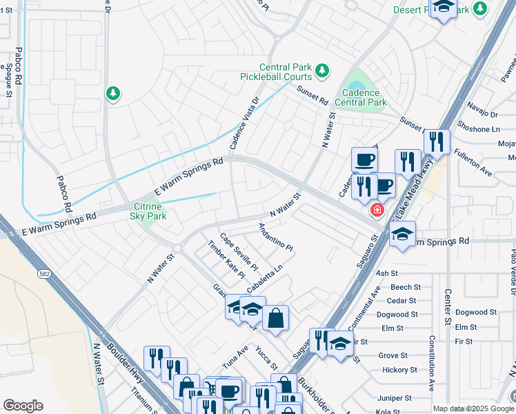 map of restaurants, bars, coffee shops, grocery stores, and more near 129 Campbelltown Avenue in Henderson