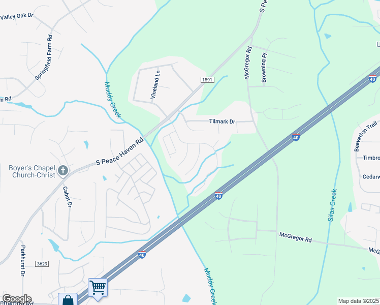 map of restaurants, bars, coffee shops, grocery stores, and more near 125 Sparks Court in Winston-Salem