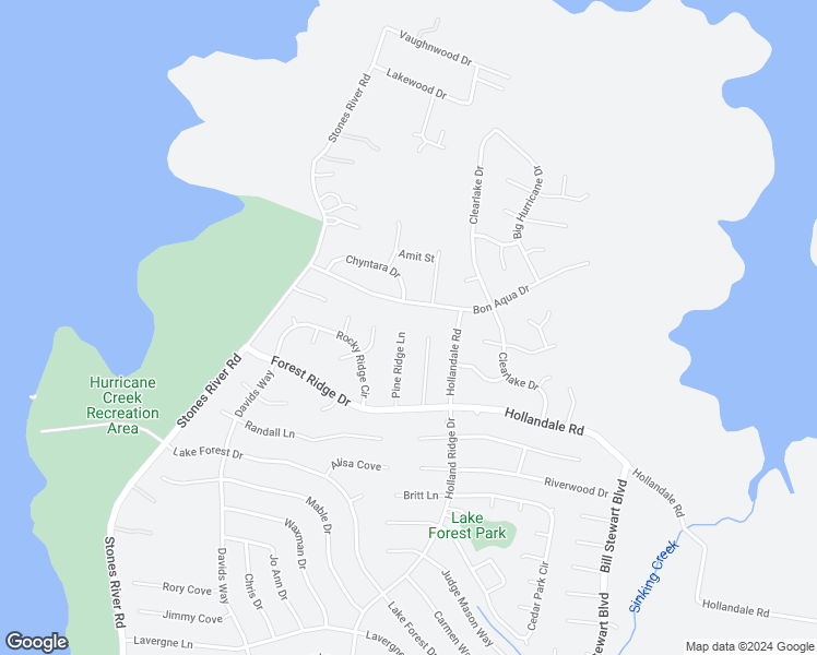 map of restaurants, bars, coffee shops, grocery stores, and more near 322 Pine Ridge Lane in La Vergne