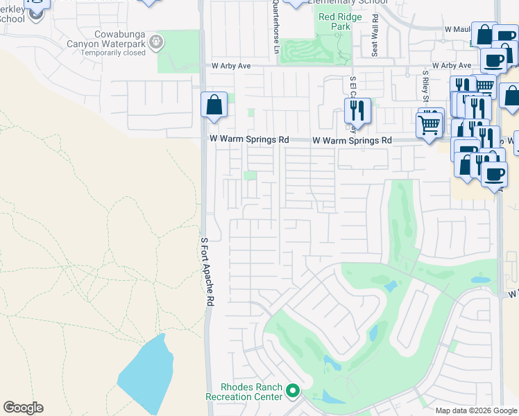 map of restaurants, bars, coffee shops, grocery stores, and more near 9267 Wertz Avenue in Las Vegas