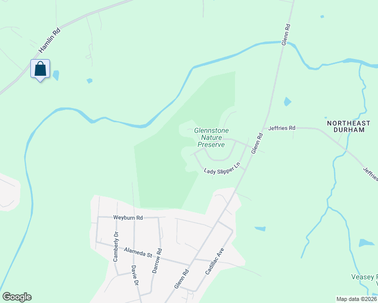 map of restaurants, bars, coffee shops, grocery stores, and more near 3403 Glennstone Drive in Durham