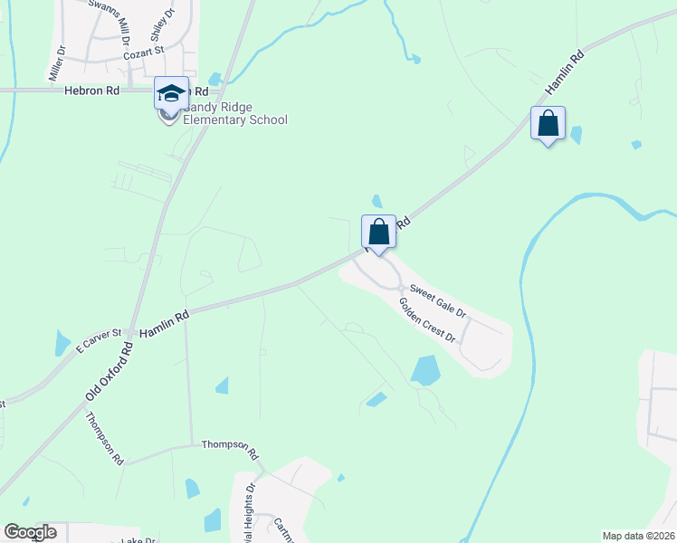 map of restaurants, bars, coffee shops, grocery stores, and more near 1409 Hamlin Road in Durham