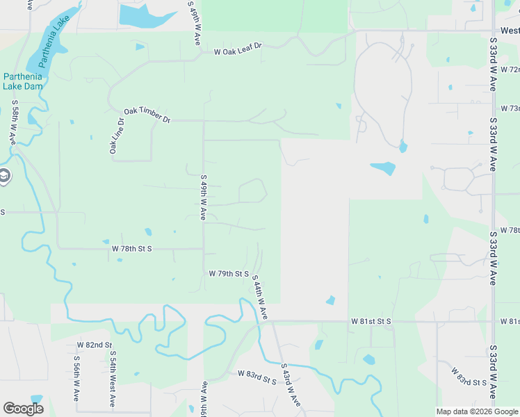 map of restaurants, bars, coffee shops, grocery stores, and more near 4800 West 77th Street in Tulsa