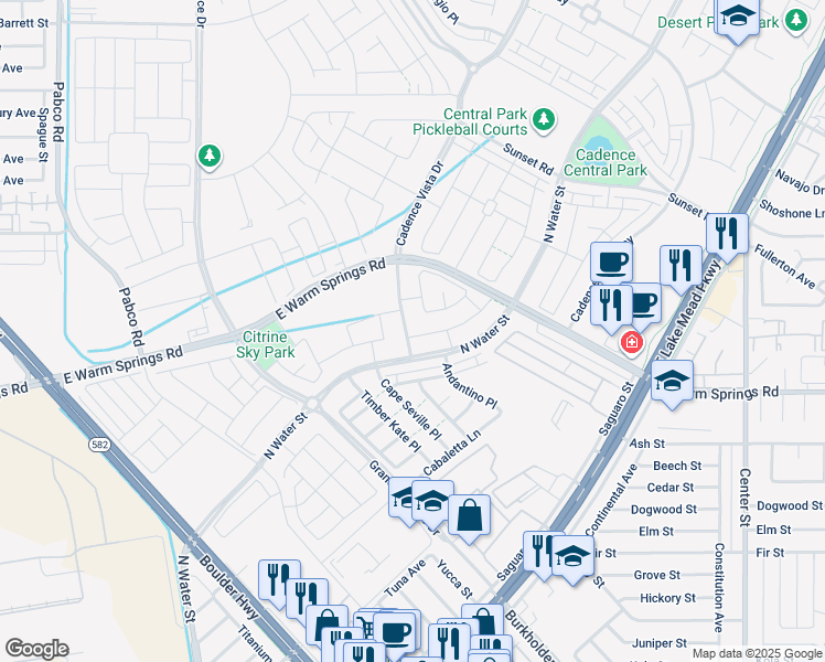 map of restaurants, bars, coffee shops, grocery stores, and more near 96 Campbelltown Avenue in Henderson