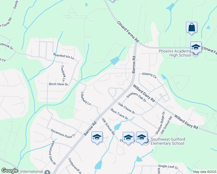 map of restaurants, bars, coffee shops, grocery stores, and more near 4437 Fair Oaks Lane in High Point