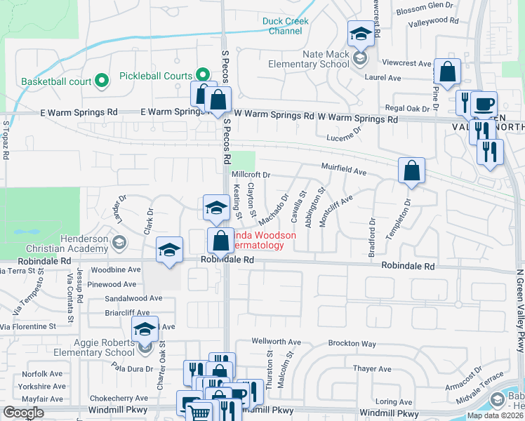 map of restaurants, bars, coffee shops, grocery stores, and more near 347 Amalfi Street in Henderson