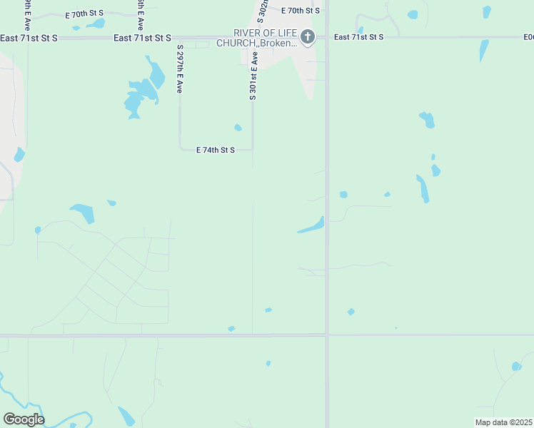 map of restaurants, bars, coffee shops, grocery stores, and more near 7675 South 301st East Avenue in Broken Arrow