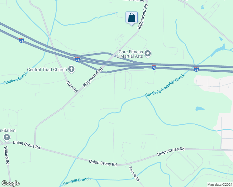map of restaurants, bars, coffee shops, grocery stores, and more near 3151 Presley Drive in Winston-Salem