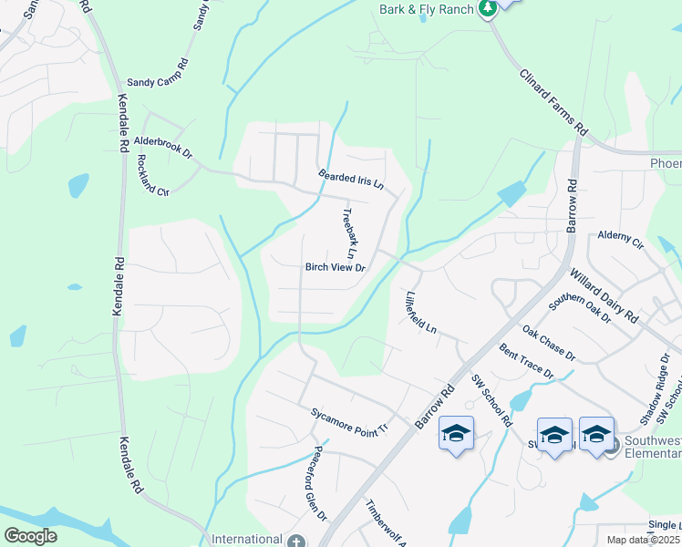 map of restaurants, bars, coffee shops, grocery stores, and more near 2480 Birch View Drive in High Point