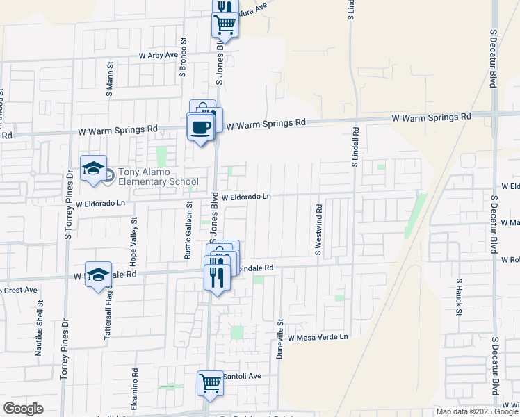 map of restaurants, bars, coffee shops, grocery stores, and more near 7534 Tuckaway Harbor Street in Las Vegas