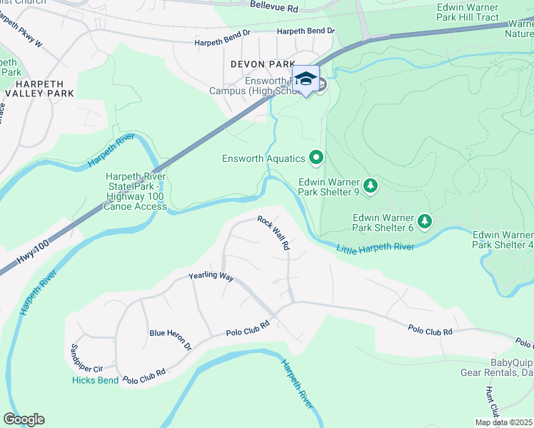 map of restaurants, bars, coffee shops, grocery stores, and more near 2736 Rock Wall Road in Nashville