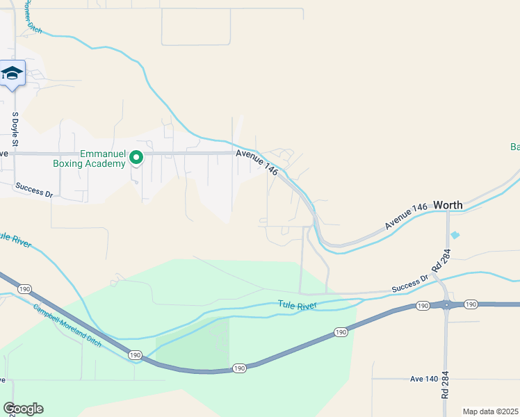 map of restaurants, bars, coffee shops, grocery stores, and more near 27919 Worth Drive in Porterville