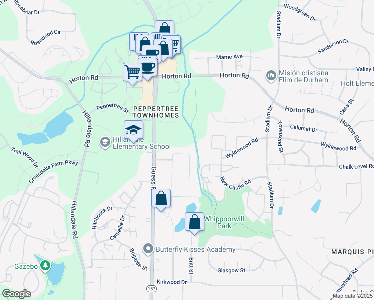 map of restaurants, bars, coffee shops, grocery stores, and more near 1800 Cannon Drive in Durham