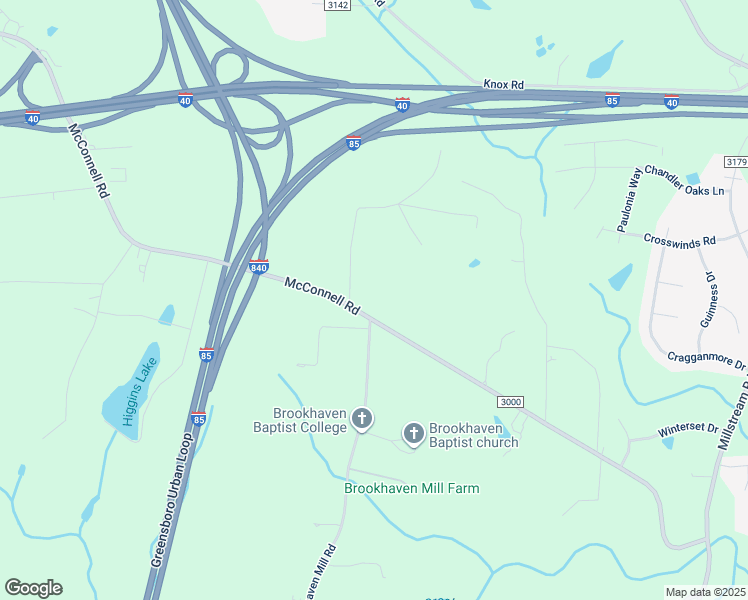 map of restaurants, bars, coffee shops, grocery stores, and more near 4105 McConnell Road in Greensboro