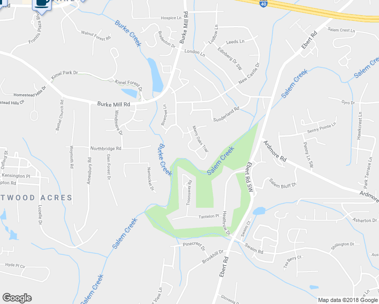 map of restaurants, bars, coffee shops, grocery stores, and more near 2693 Woodlore Trail in Winston-Salem