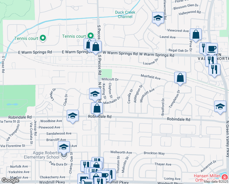 map of restaurants, bars, coffee shops, grocery stores, and more near 351 Amalfi Street in Henderson
