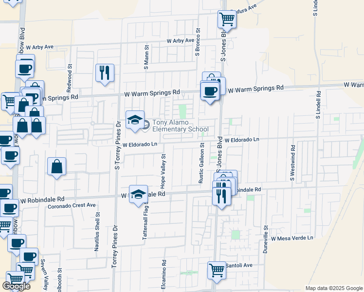 map of restaurants, bars, coffee shops, grocery stores, and more near 6260 Tawny Griffin Avenue in Las Vegas