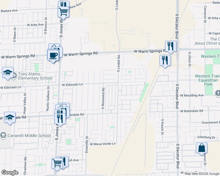 map of restaurants, bars, coffee shops, grocery stores, and more near 7539 French Springs Street in Las Vegas
