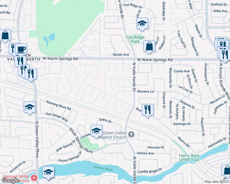 map of restaurants, bars, coffee shops, grocery stores, and more near 1926 Navarre Lane in Henderson