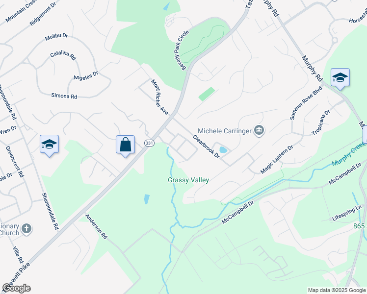 map of restaurants, bars, coffee shops, grocery stores, and more near 4704 Devon Springs Way in Knoxville