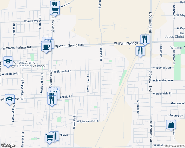 map of restaurants, bars, coffee shops, grocery stores, and more near 7539 French Springs Street in Las Vegas
