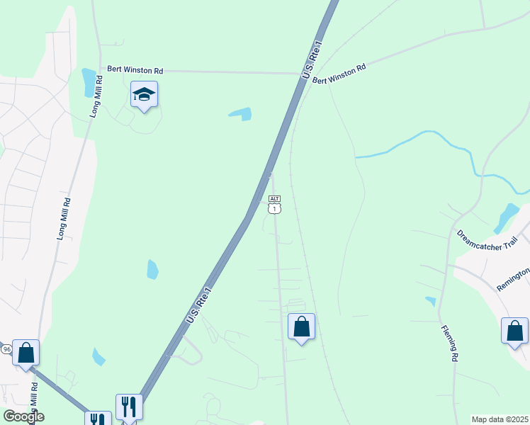 map of restaurants, bars, coffee shops, grocery stores, and more near 1630 U.S. 1 in Youngsville