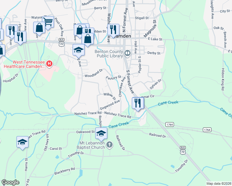 map of restaurants, bars, coffee shops, grocery stores, and more near 164-166 Cherokee Avenue in Camden