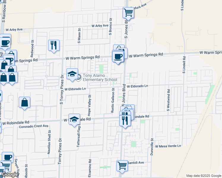 map of restaurants, bars, coffee shops, grocery stores, and more near 6172 Tawny Griffin Avenue in Las Vegas